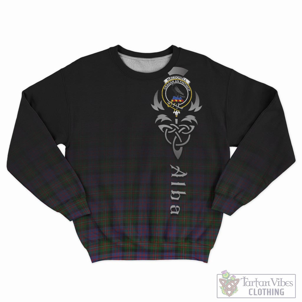 Tartan Vibes Clothing MacDonell of Glengarry Tartan Sweatshirt Featuring Alba Gu Brath Family Crest Celtic Inspired
