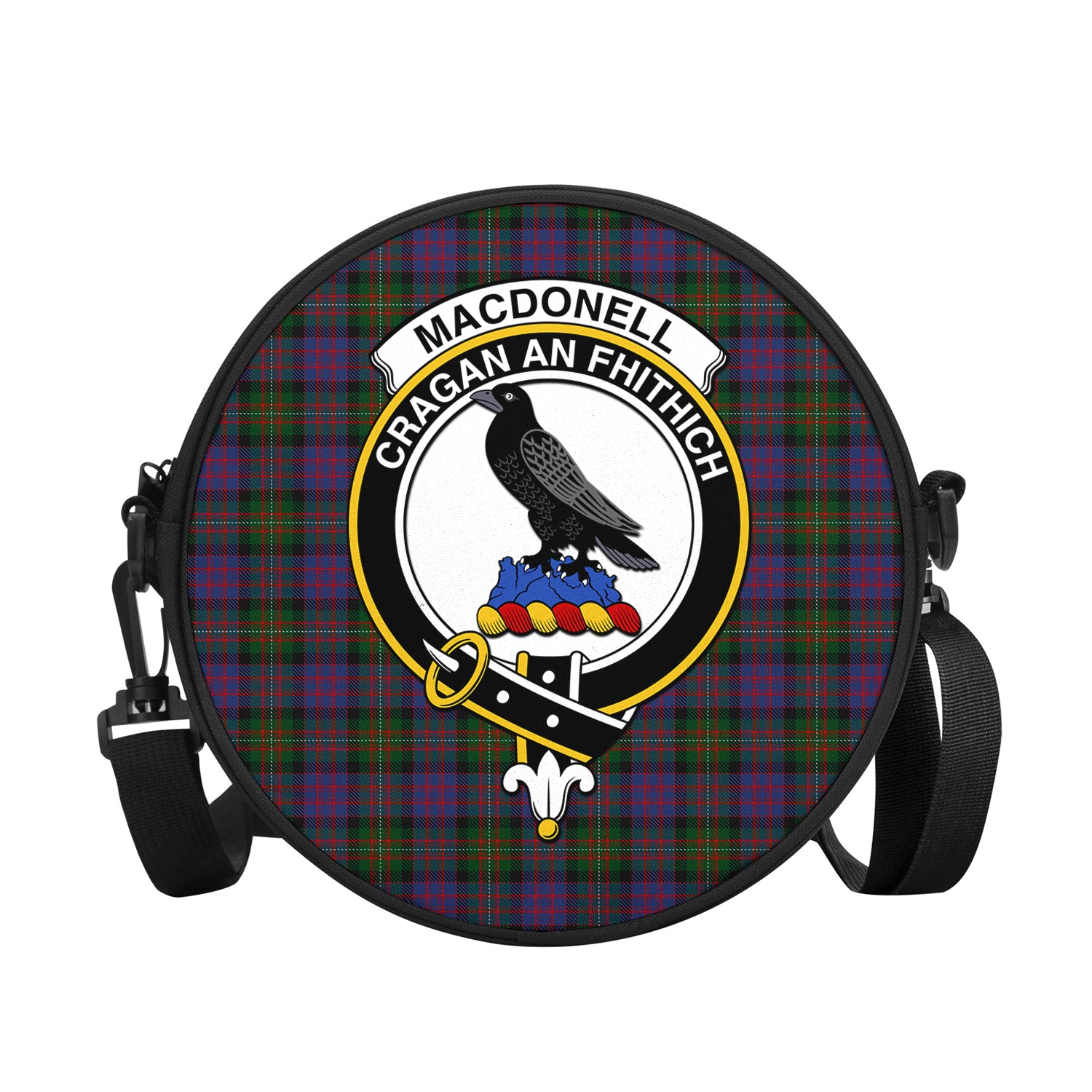 MacDonell (McDonell) Tartan Round Satchel Bags with Family Crest - Tartan Vibes Clothing