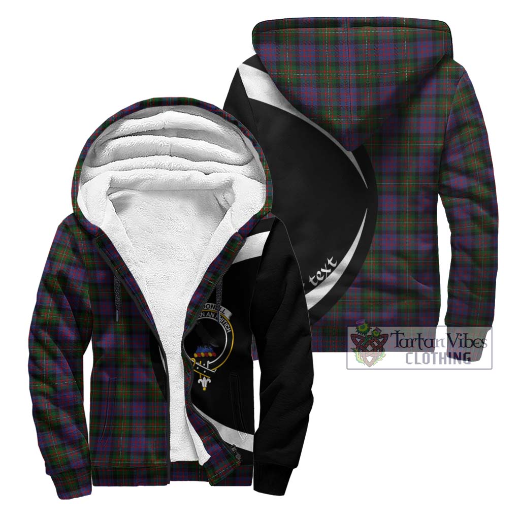 MacDonell (McDonell) Tartan Sherpa Hoodie with Family Crest Circle Style Unisex - Tartan Vibes Clothing