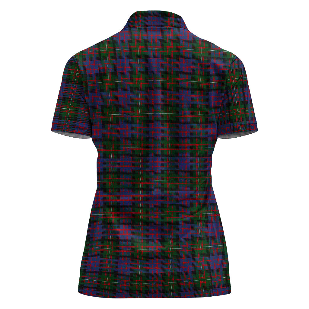 macdonell-of-glengarry-tartan-polo-shirt-with-family-crest-for-women