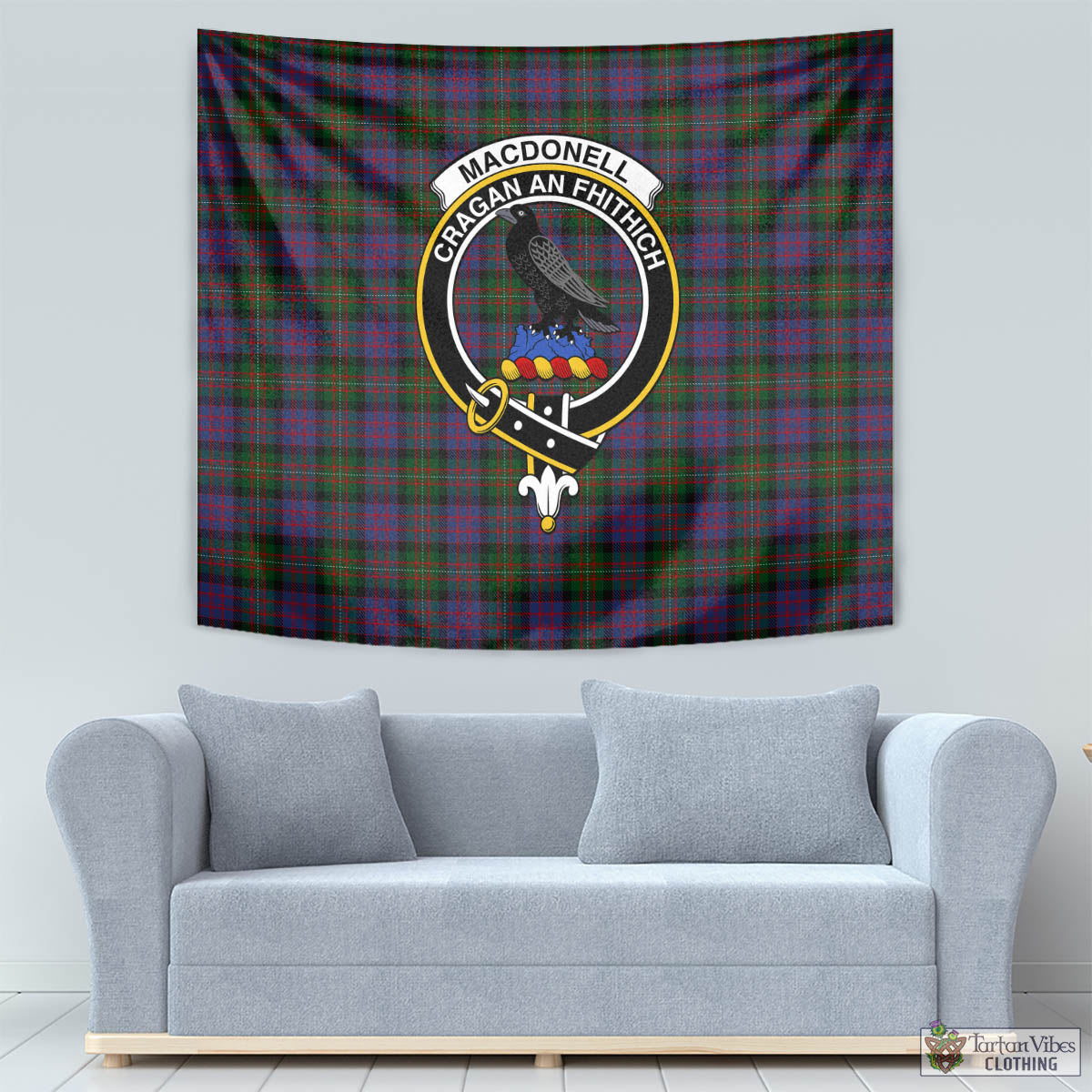 MacDonell (McDonell) Tartan Tapestry Wall Hanging and Home Decor for Room with Family Crest - Tartan Vibes Clothing