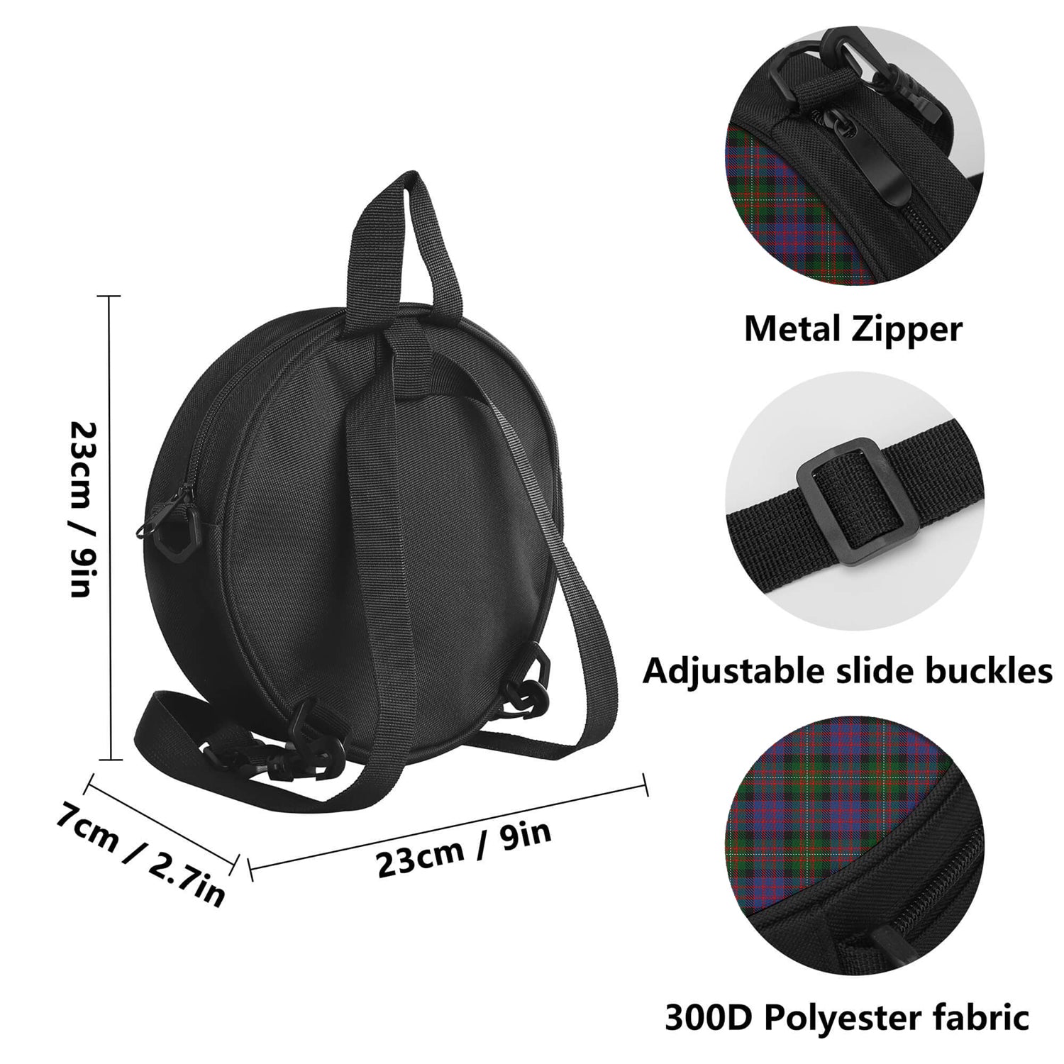 MacDonell (McDonell) Tartan Round Satchel Bags - Tartan Vibes Clothing