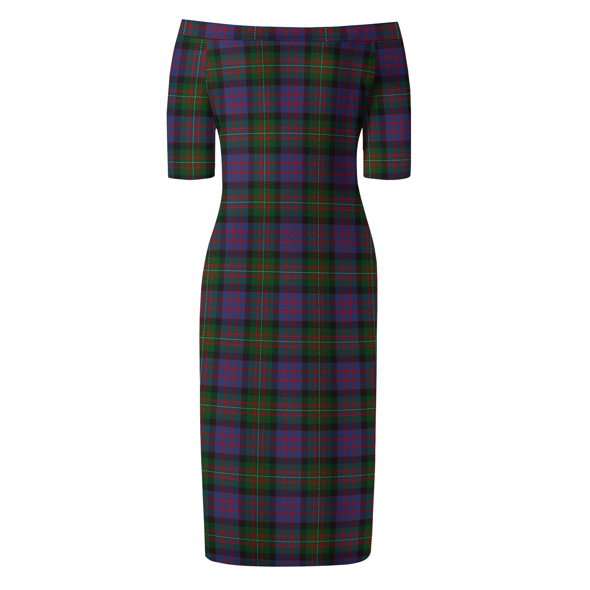 MacDonell (McDonell) Tartan Off Shoulder Lady Dress - Tartan Vibes Clothing