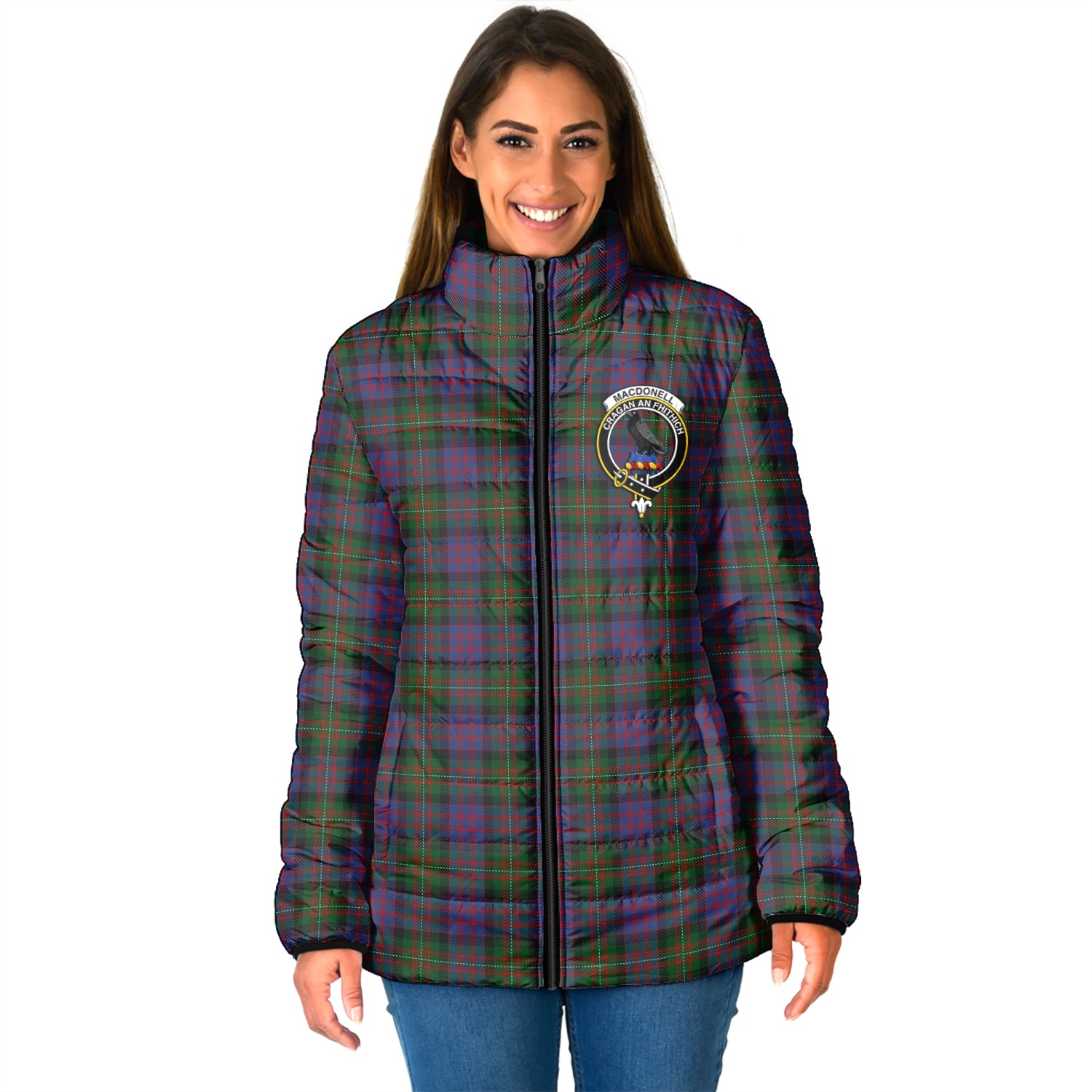 MacDonell (McDonell) Tartan Padded Jacket with Family Crest - Tartan Vibes Clothing