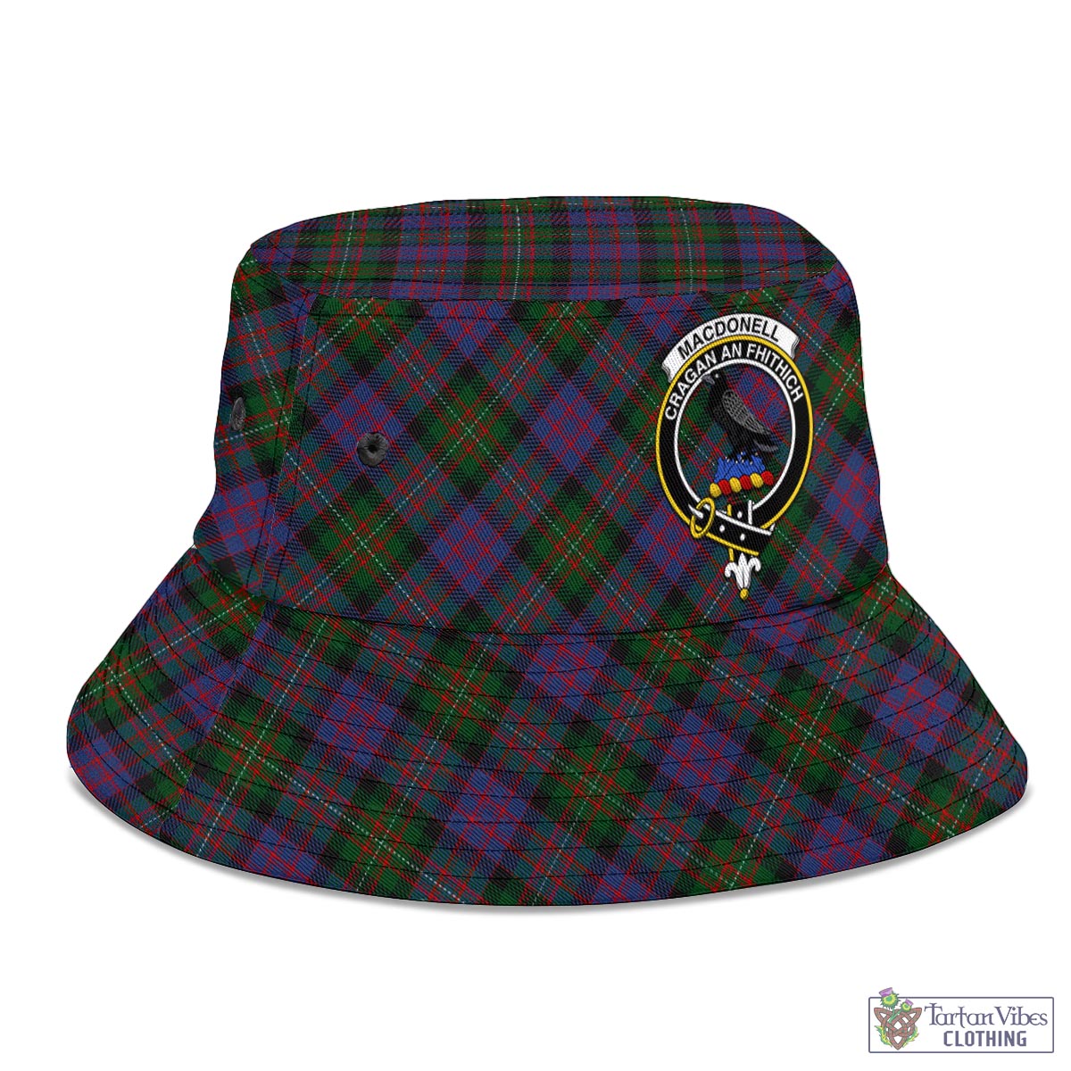 MacDonell (McDonell) Tartan Bucket Hat with Family Crest - Tartan Vibes Clothing