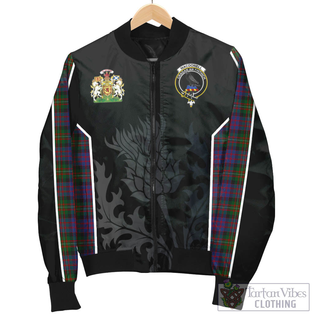 MacDonell (McDonell) Tartan Bomber Jacket with Family Crest and Scottish Thistle Vibes Sport Style - Tartan Vibes Clothing