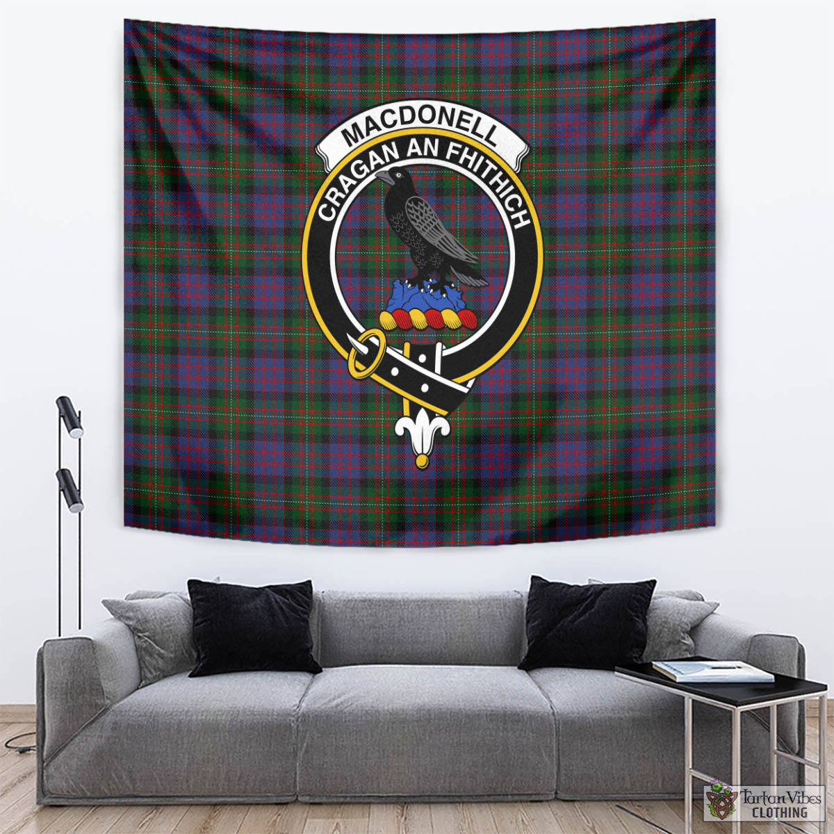 MacDonell (McDonell) Tartan Tapestry Wall Hanging and Home Decor for Room with Family Crest - Tartan Vibes Clothing