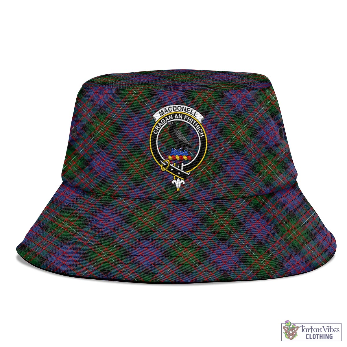 MacDonell (McDonell) Tartan Bucket Hat with Family Crest - Tartan Vibes Clothing