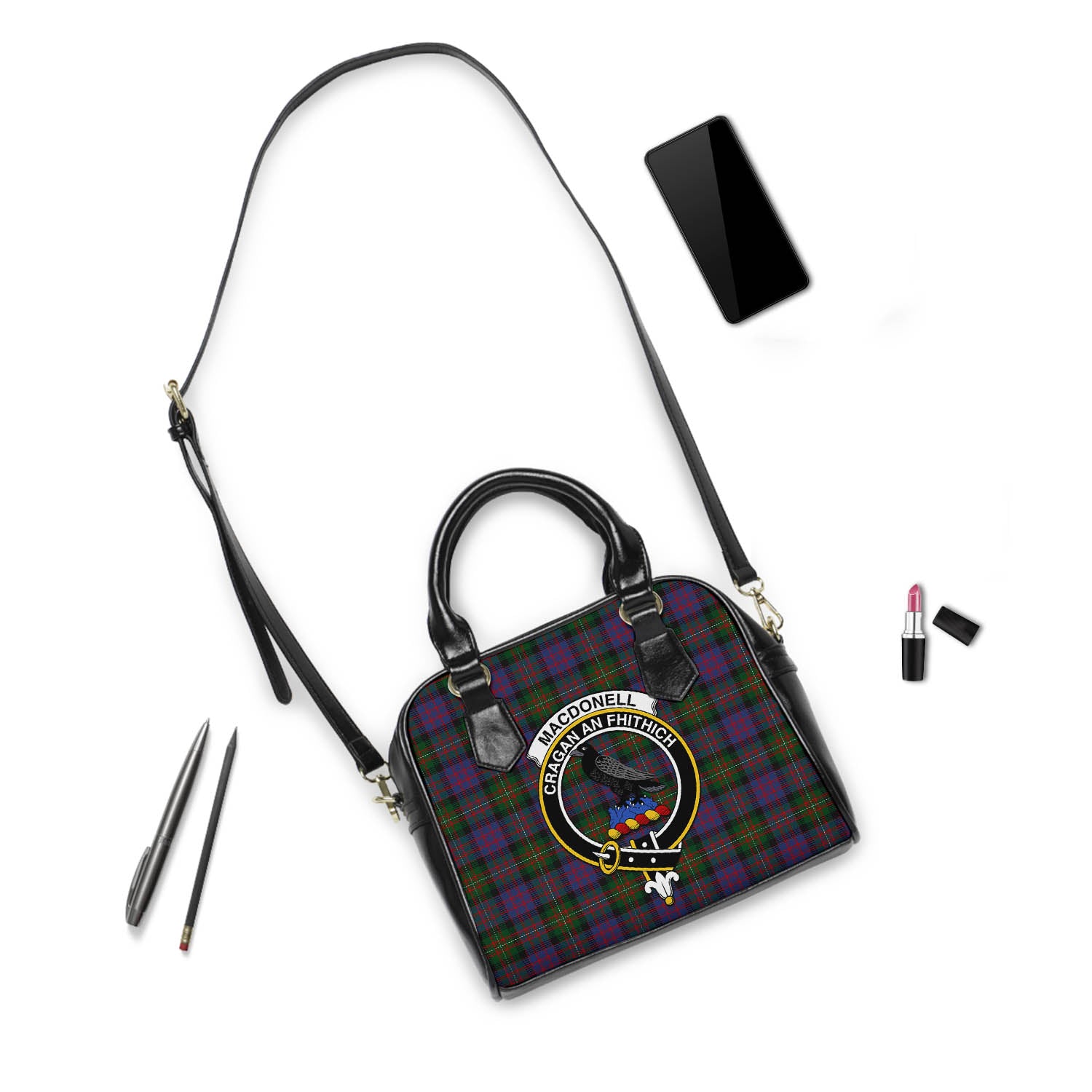 MacDonell (McDonell) Tartan Shoulder Handbags with Family Crest - Tartan Vibes Clothing