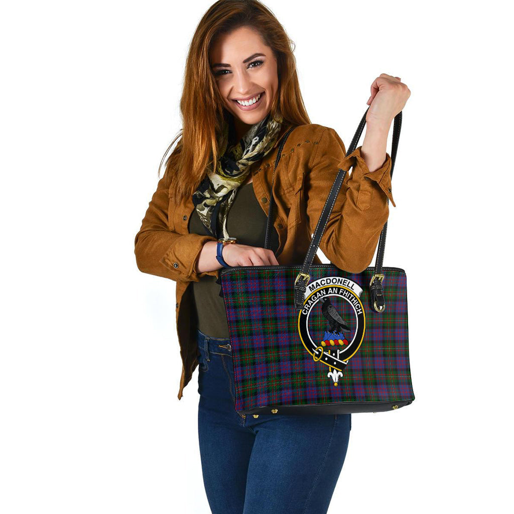 MacDonell (McDonell) Tartan Leather Tote Bag with Family Crest - Tartan Vibes Clothing