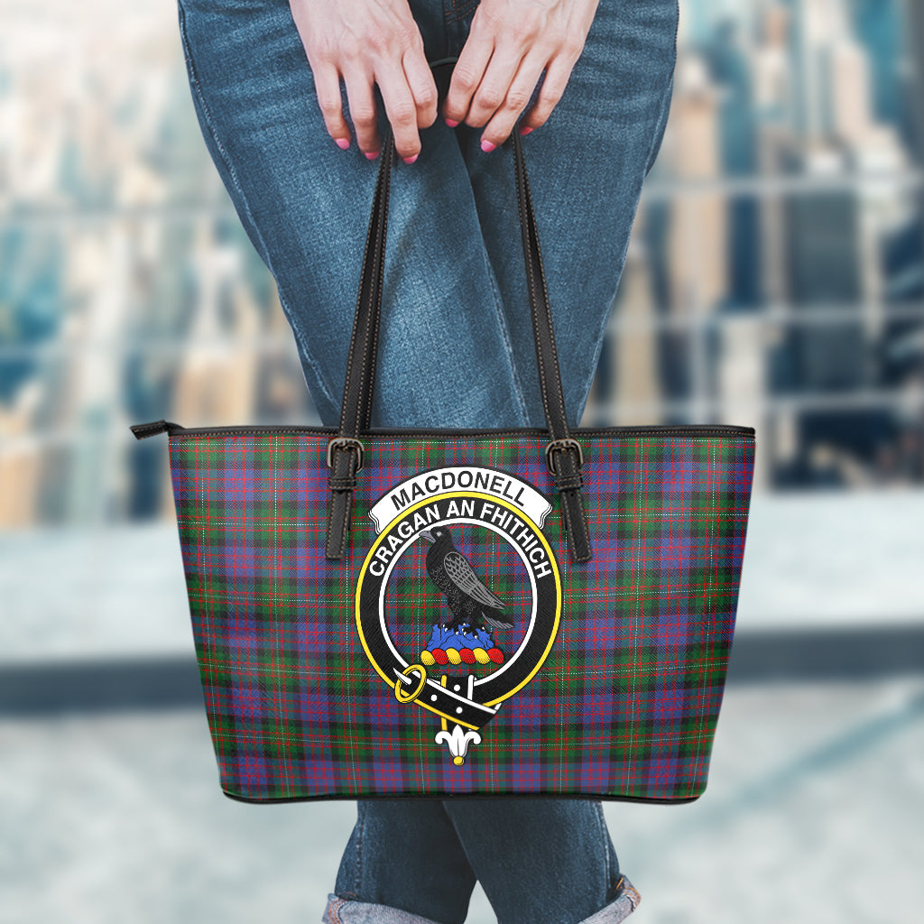 MacDonell (McDonell) Tartan Leather Tote Bag with Family Crest - Tartan Vibes Clothing