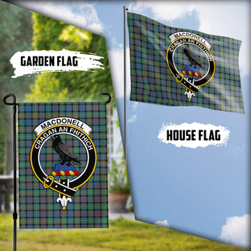MacDonell of Glengarry Ancient Tartan Flag with Family Crest