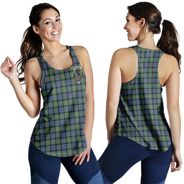 MacDonell of Glengarry Ancient Tartan Women Racerback Tanks with Family Crest