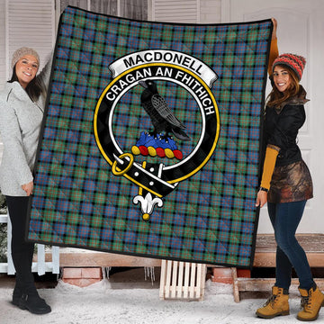 MacDonell of Glengarry Ancient Tartan Quilt with Family Crest