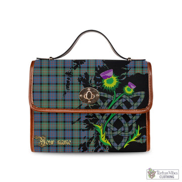 MacDonell of Glengarry Ancient Tartan Waterproof Canvas Bag with Scotland Map and Thistle Celtic Accents