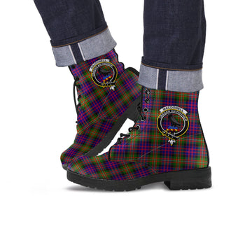 MacDonell of Glengarry Modern Tartan Leather Boots with Family Crest