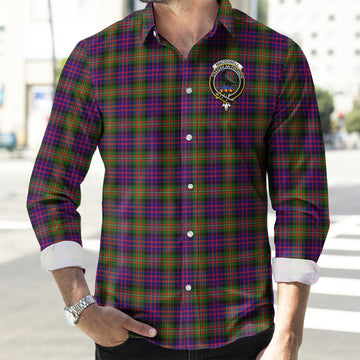 MacDonell of Glengarry Modern Tartan Long Sleeve Button Up Shirt with Family Crest