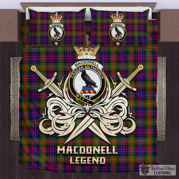 MacDonell of Glengarry Modern Tartan Bedding Set with Clan Crest and the Golden Sword of Courageous Legacy