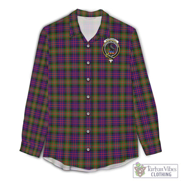 MacDonell of Glengarry Modern Tartan Womens Casual Shirt with Family Crest