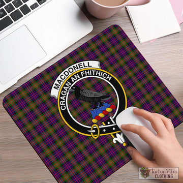 MacDonell of Glengarry Modern Tartan Mouse Pad with Family Crest