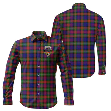 MacDonell of Glengarry Modern Tartan Long Sleeve Button Up Shirt with Family Crest