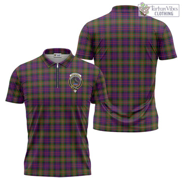 MacDonell of Glengarry Modern Tartan Zipper Polo Shirt with Family Crest