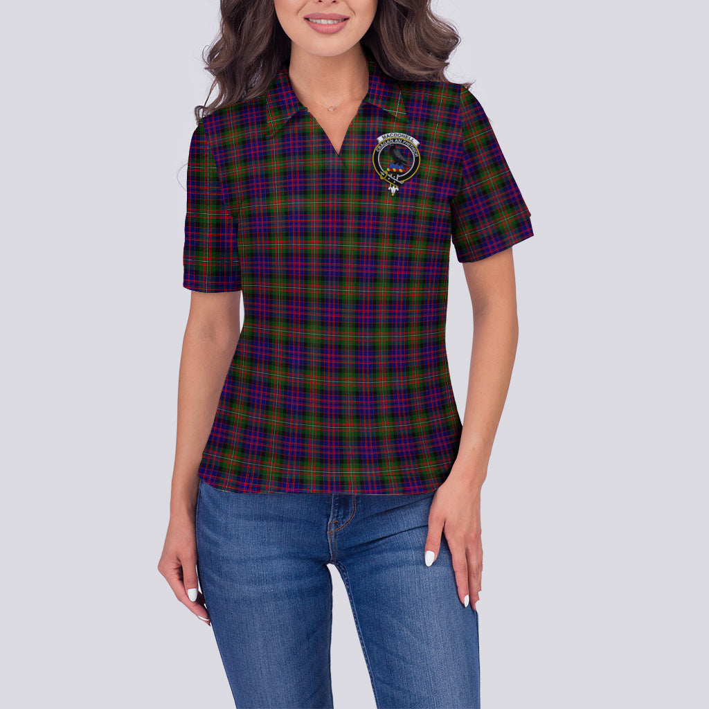 macdonell-of-glengarry-modern-tartan-polo-shirt-with-family-crest-for-women