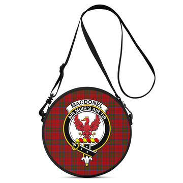 MacDonell of Keppoch Tartan Round Satchel Bags with Family Crest