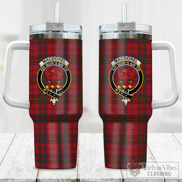 MacDonell of Keppoch Tartan and Family Crest Tumbler with Handle