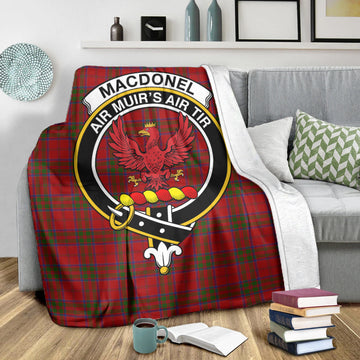 MacDonell of Keppoch Tartan Blanket with Family Crest
