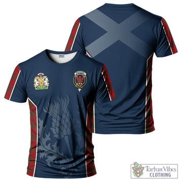 MacDonell of Keppoch Tartan T-Shirt with Family Crest and Scottish Thistle Vibes Sport Style