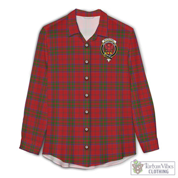MacDonell of Keppoch Tartan Womens Casual Shirt with Family Crest