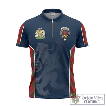 MacDonell of Keppoch Tartan Zipper Polo Shirt with Family Crest and Lion Rampant Vibes Sport Style