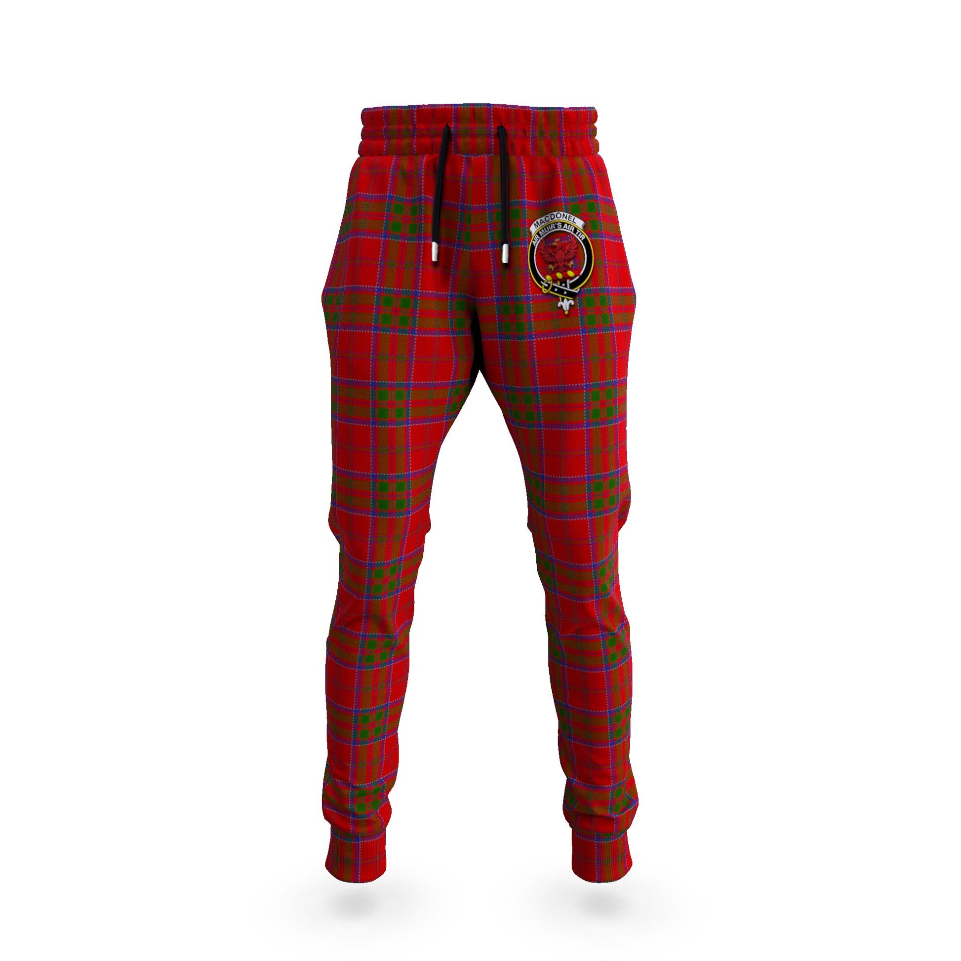 MacDonell of Keppoch Tartan Joggers Pants with Family Crest - Tartanvibesclothing