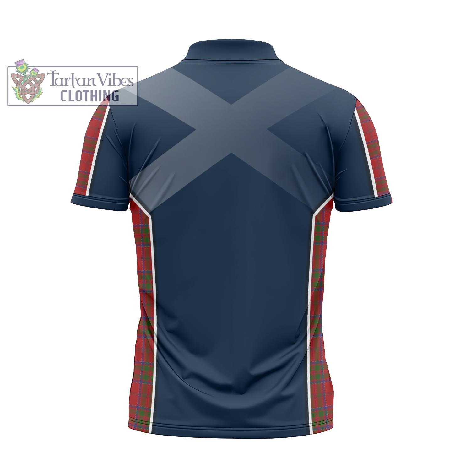 Tartan Vibes Clothing MacDonell of Keppoch Tartan Zipper Polo Shirt with Family Crest and Scottish Thistle Vibes Sport Style