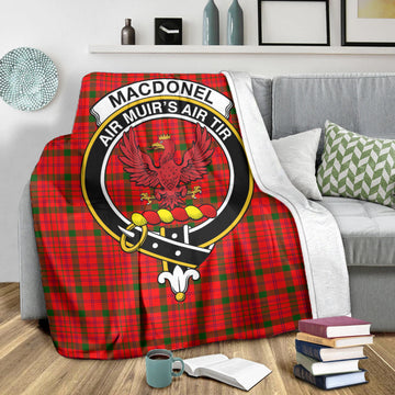 MacDonell of Keppoch Modern Tartan Blanket with Family Crest