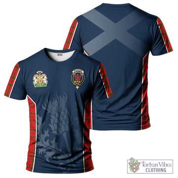 MacDonell of Keppoch Modern Tartan T-Shirt with Family Crest and Scottish Thistle Vibes Sport Style