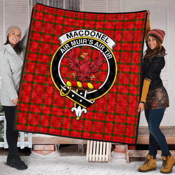 MacDonell of Keppoch Modern Tartan Quilt with Family Crest