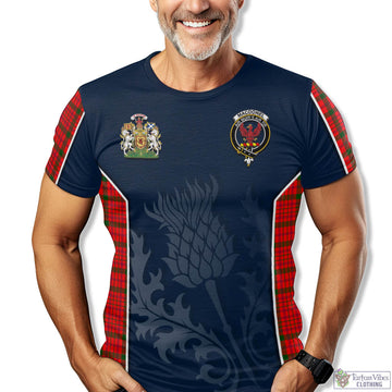 MacDonell of Keppoch Modern Tartan T-Shirt with Family Crest and Scottish Thistle Vibes Sport Style