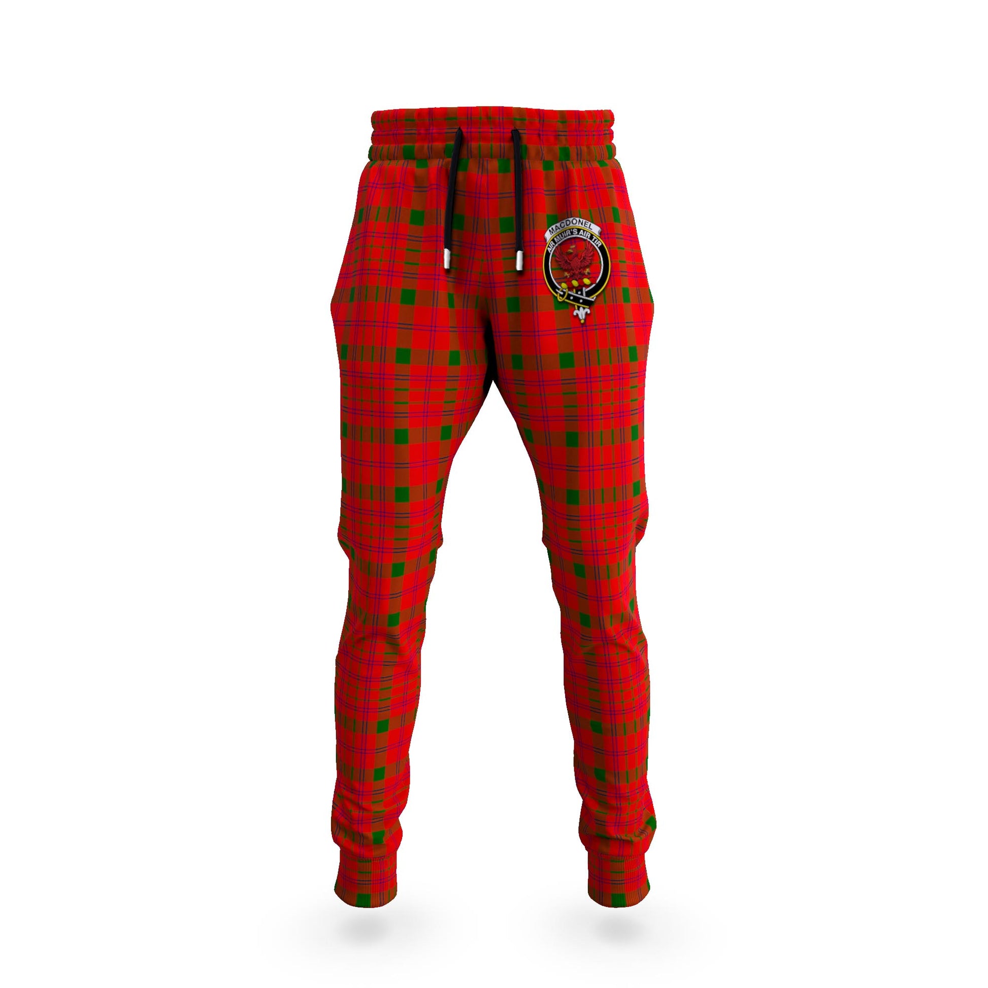 MacDonell of Keppoch Modern Tartan Joggers Pants with Family Crest - Tartanvibesclothing