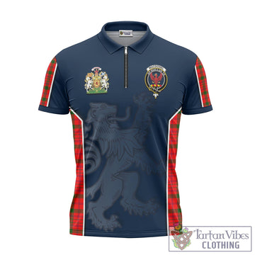 MacDonell of Keppoch Modern Tartan Zipper Polo Shirt with Family Crest and Lion Rampant Vibes Sport Style
