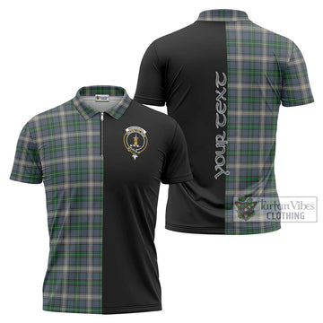 MacDouall Tartan Zipper Polo Shirt with Family Crest and Half Of Me Style Unisex - Tartan Vibes Clothing
