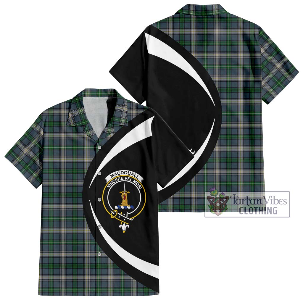 MacDouall Tartan Hawaiian Shirt with Family Crest Circle Style Kid - Tartan Vibes Clothing