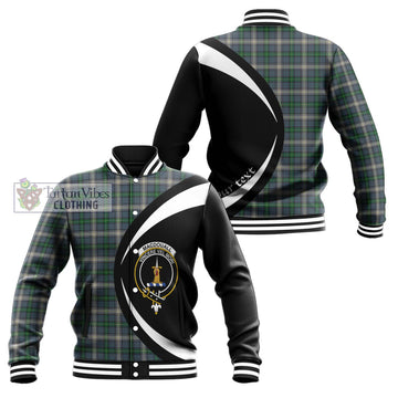 MacDouall Tartan Baseball Jacket with Family Crest Circle Style