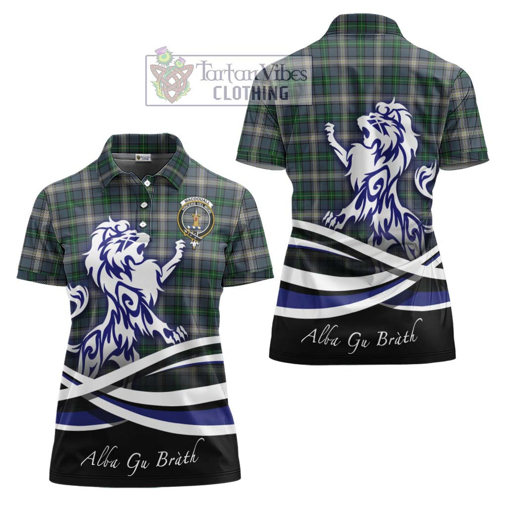 MacDouall Tartan Women's Polo Shirt with Alba Gu Brath Regal Lion Emblem Women - Tartan Vibes Clothing