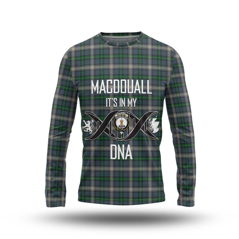 MacDouall Tartan Long Sleeve T-Shirt with Family Crest DNA In Me Style Unisex - Tartan Vibes Clothing