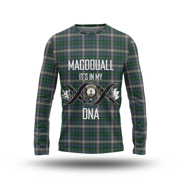 MacDouall Tartan Long Sleeve T-Shirt with Family Crest DNA In Me Style Unisex - Tartan Vibes Clothing