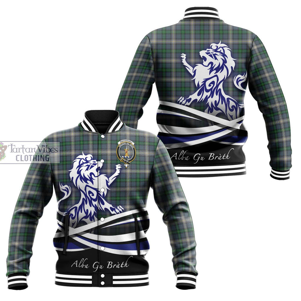 MacDouall Tartan Baseball Jacket with Alba Gu Brath Regal Lion Emblem Unisex - Tartan Vibes Clothing