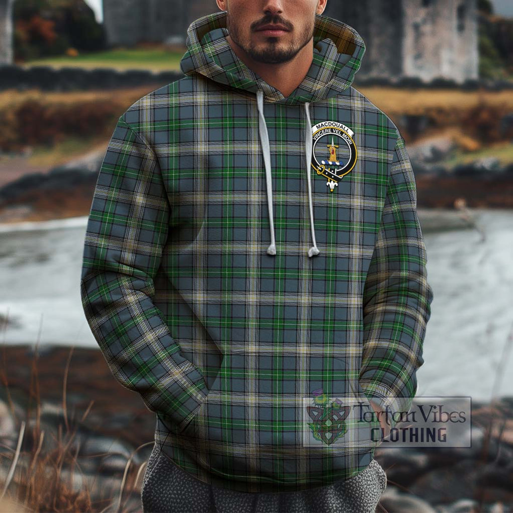 MacDouall Tartan Cotton Hoodie with Family Crest Zip Hoodie - Tartan Vibes Clothing