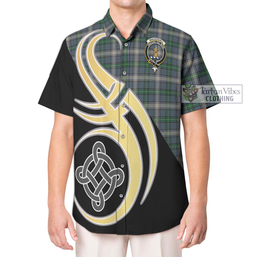 MacDouall Tartan Hawaiian Shirt with Family Crest and Celtic Symbol Style Kid - Tartan Vibes Clothing